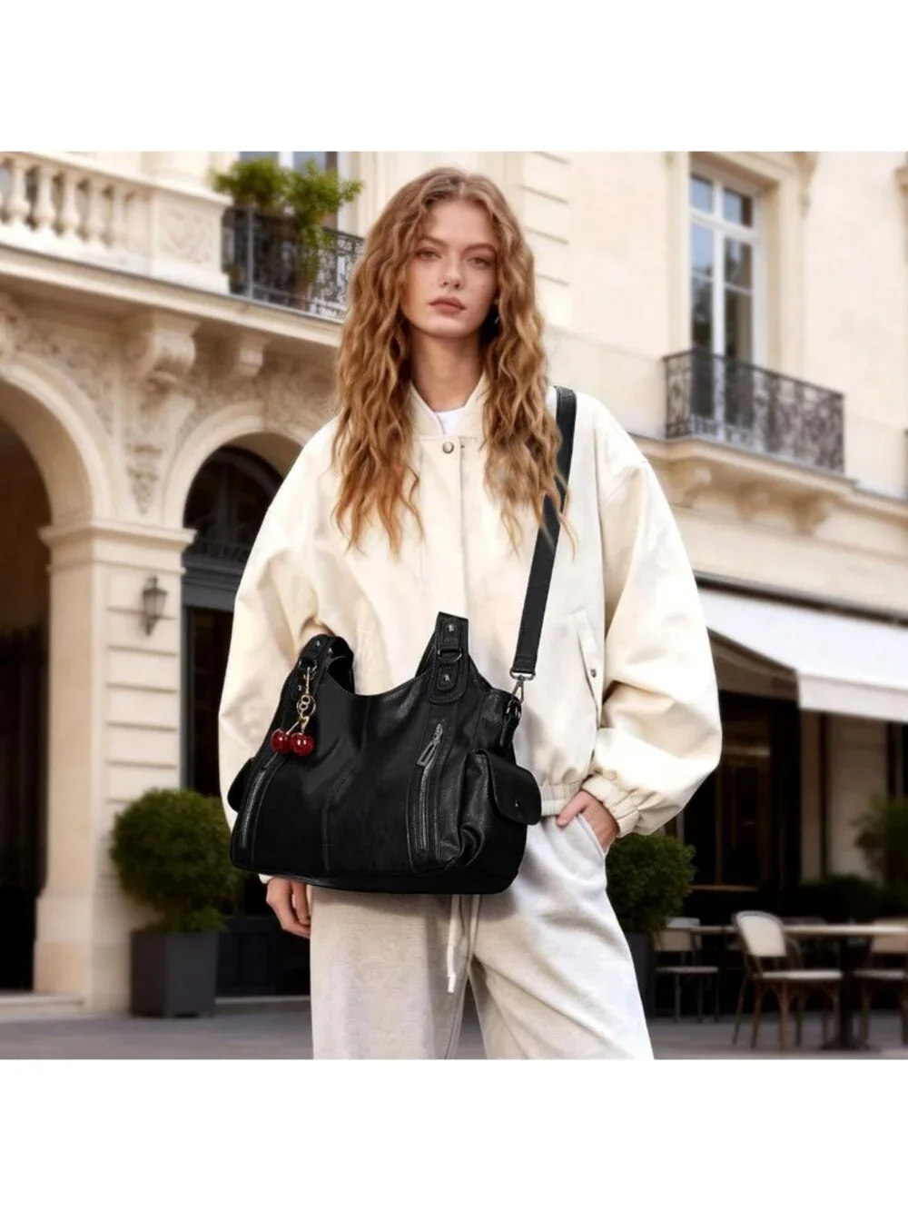 Chic Slouchy Hobo Shoulder Bag - Soft Leather Tote, Crossbody & Satchel Style